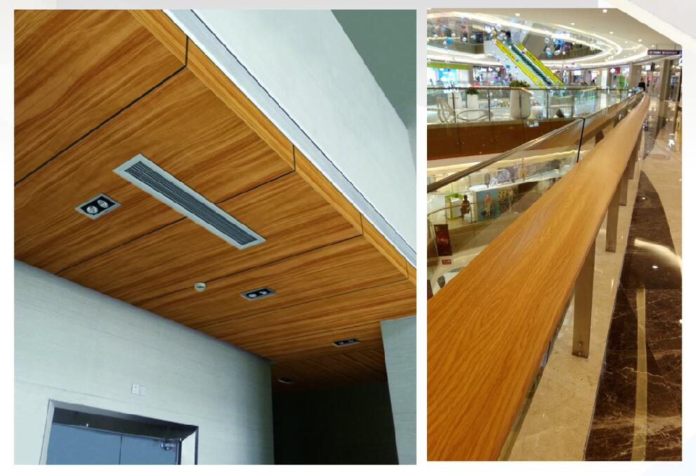 wooden coated coil /strips for aluminum wall decoration, aluminum handrail